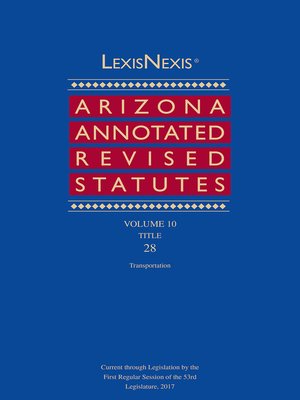 cover image of LexisNexis Arizona Annotated Revised Statutes